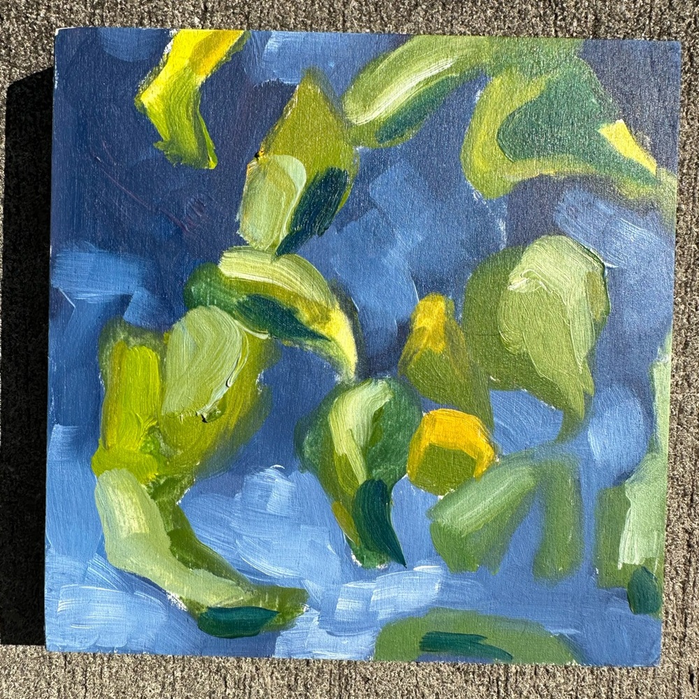 Original oil on wood panel painting